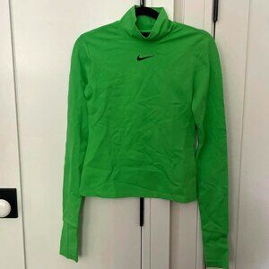 Green Nike mock neck long sleeve top